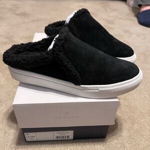 NWT Women’s Caslon Lea Black Suede Sherling Sneaker Mule Size 6.5